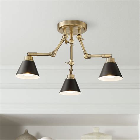 Track and spot lights are great in small spaces, such as hallways, entrance halls, laundries and with multiple lights at your disposal, you can direct one or two at walls or the ceiling for a soft light, while. Pro Track Arnold 3-Light Antique Brass LED Ceiling Light ...