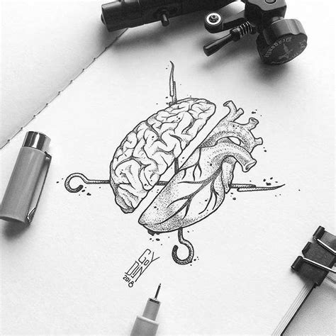 Brain Vs Heart Brain Tattoo Brain Art Brain Drawing