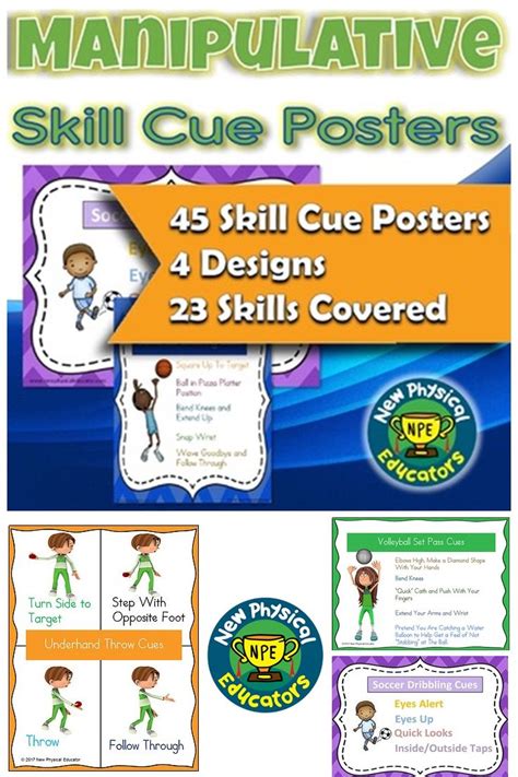 Comprehensive Manipulative Skill Cue Posters For Physical Education