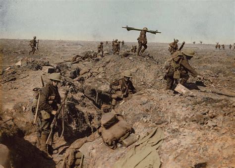Battle Of The Somme British Infantry Attack German Lines Near Ginchy