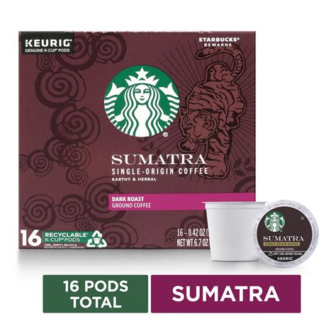 Starbucks Dark Roast K Cup Coffee Pods Sumatra For Keurig Brewers 1