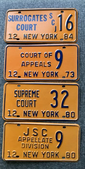 New York State 4 Judges And Courts License Plates Catawiki