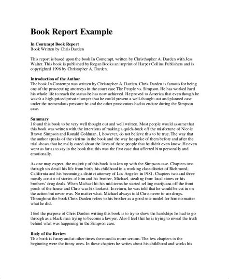Book Report Format 10 Free Word Pdf Documents Download Free