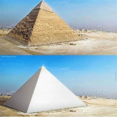 how the great pyramid of giza looks now and how it looked when it was first completed