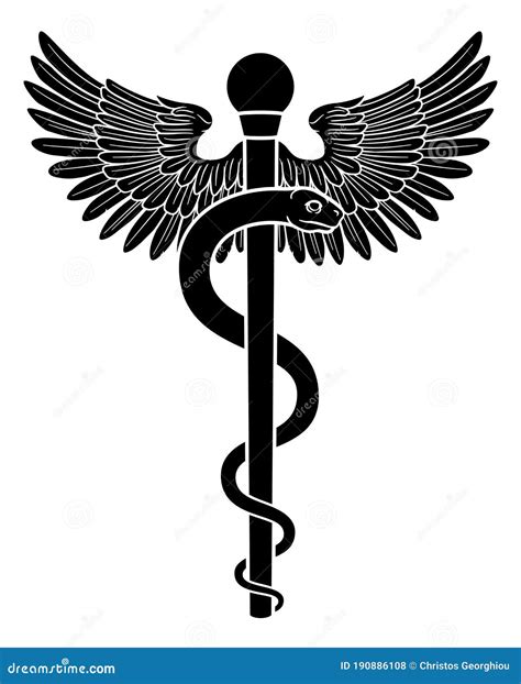 Rod Of Asclepius Aesculapius Medical Symbol Stock Vector Illustration 05a
