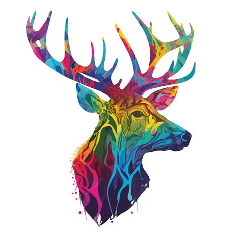 Premium Vector Colorful Deer On Pop Art Style