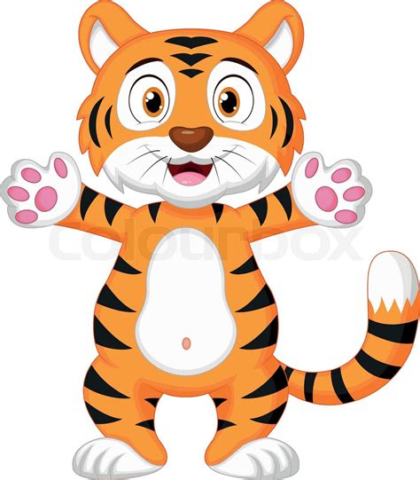 Cute Baby Tiger Cartoon Stock Vector Colourbox