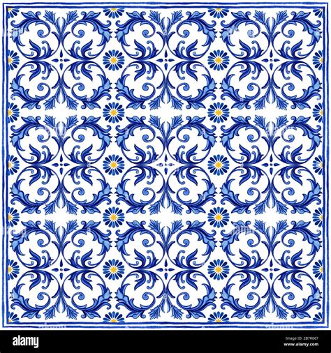 Portuguese Azulejos Tile Bandana Scarf Traditional Portuguese Mosaic