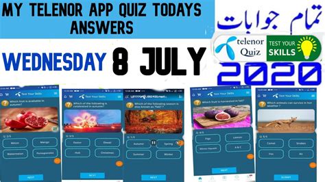 My Telenor Today Questions Answers 8 July Questions And Answers My