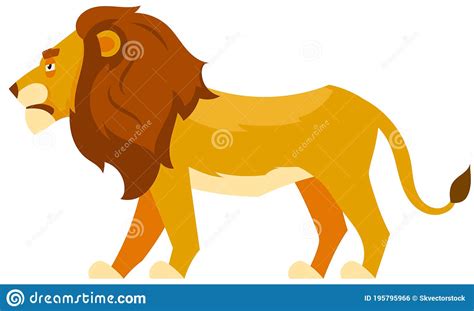 Standing Lion Side View Stock Illustration Illustration Of Lion