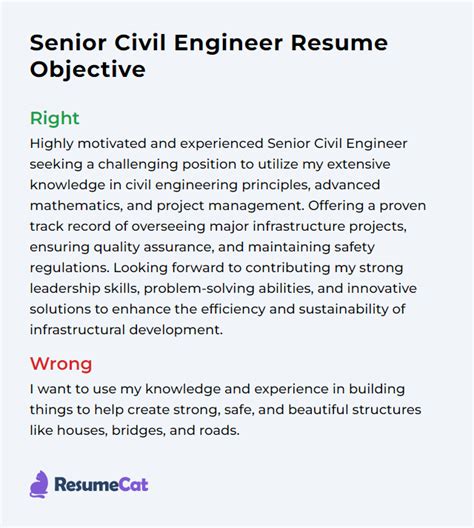 Top 16 Senior Civil Engineer Resume Objective Examples