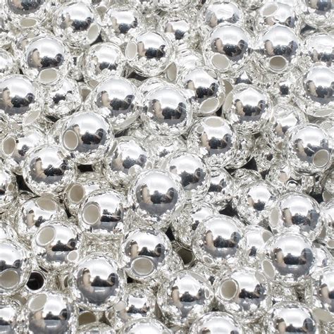 Acrylic Silver Round Beads 6mm 350pcs