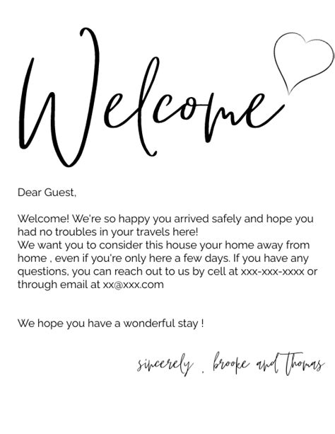 Welcome Note Airbnb Welcome Note Design Template Postermywall