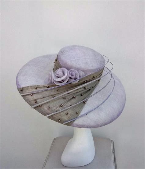 Made to order large brim hat Lilac Wedding Hat Mother of | Etsy