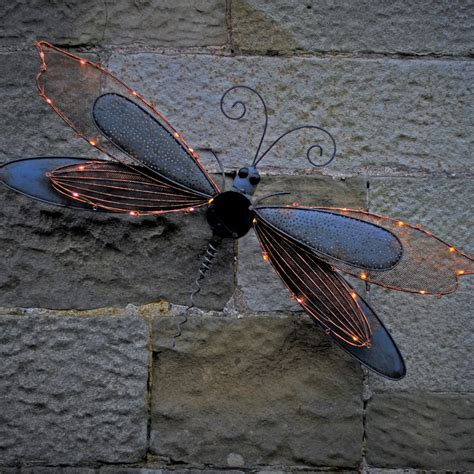 Wall Art Solar Light Garden Decoration Dragonfly Gardenesque