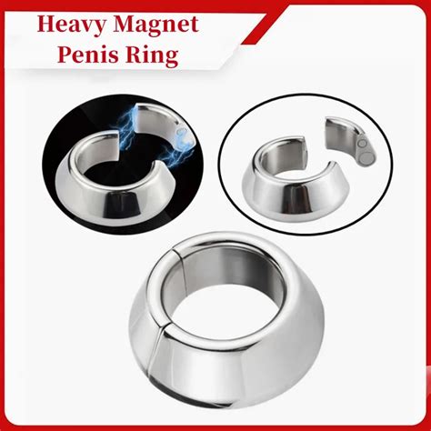 Heavy Magnet Penis Rings Stainless Steel Scrotum Pendant Ball Stretcher Testis Weight Front End