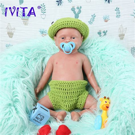 Ivita Wb Inch G Realistic Silicon Bebe Reborn Boy Baby Doll Full Body Silicone Eyes