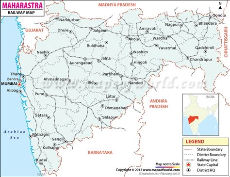 Maharashtra Railway Map In 2020 Map India Map Maharashtra