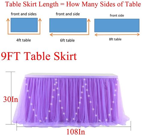White Tulle Table Skirt With Lights 6ft Tutu Table Cloth With Etsy