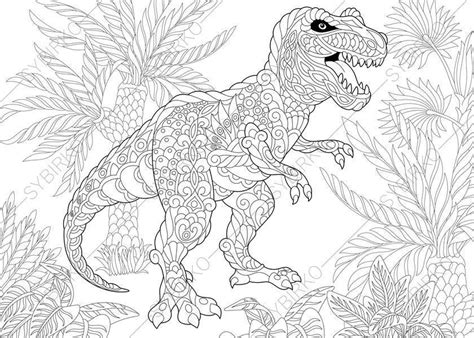Dinosaur Coloring Book For Adults 436 Svg File For Cricut Free Svg