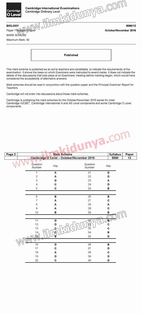 0610 biology march 2020 question paper 12. Past Paper 2016 CIE Cambridge International Examinations O ...