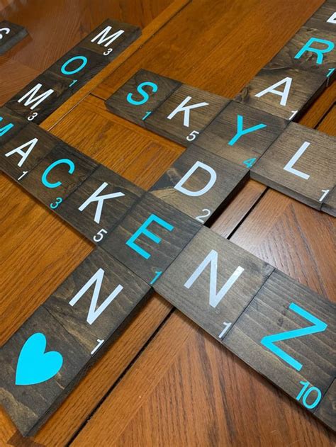 45 Custom Scrabble Tiles Scrabble Tiles Wall Decor Etsy