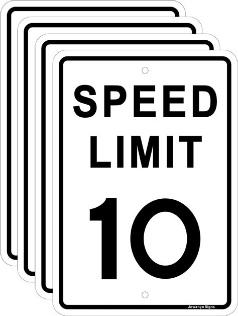Jowanyo Speed Limit 10 Mph Signslow Down Traffic Sign17 X