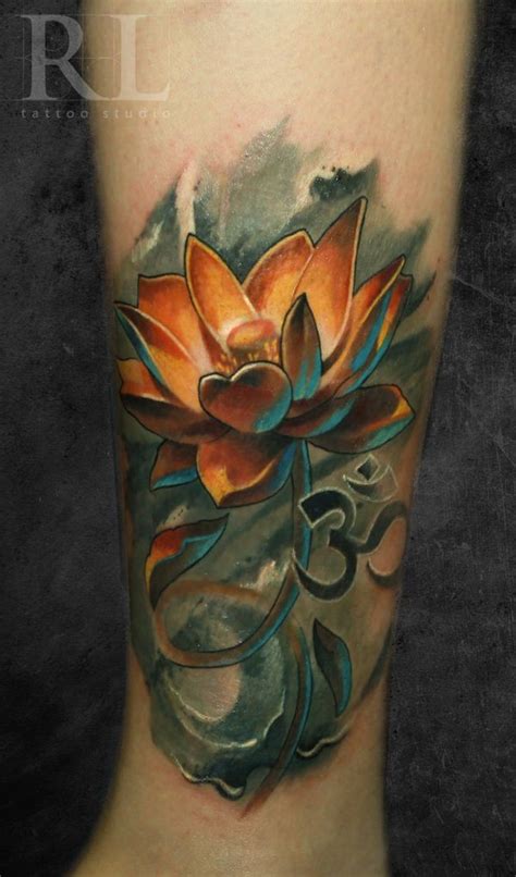 Wonderful Colorful Lotus Tattoo Tattooimages Biz