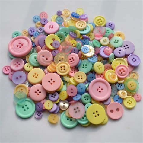 Pastel Mixed Buttons Plastic Buttons Assorted Button