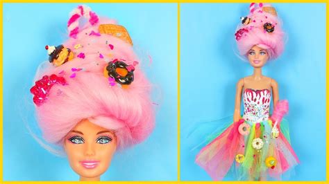 Candy Barbie Girl Hairstyles Barbie Doll Dress Clothes Hacks Crafts