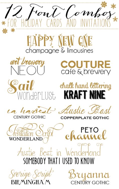 12 Font Combos For Holidays Cards And Invitations Yellow Bliss Road