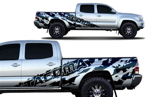 Toyota Tacoma 4d 2005 2015 Long Bed Full Decal Wrap Kit Shred