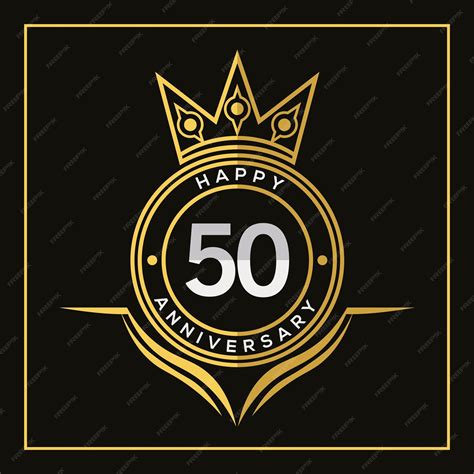 Premium Vector 50 Years Anniversary Design With Crown Template