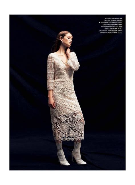 Twin Set Simona Barbieri Macramé Dress Magazine Gioia 14 03 2015 Twin Set Simona Barbieri