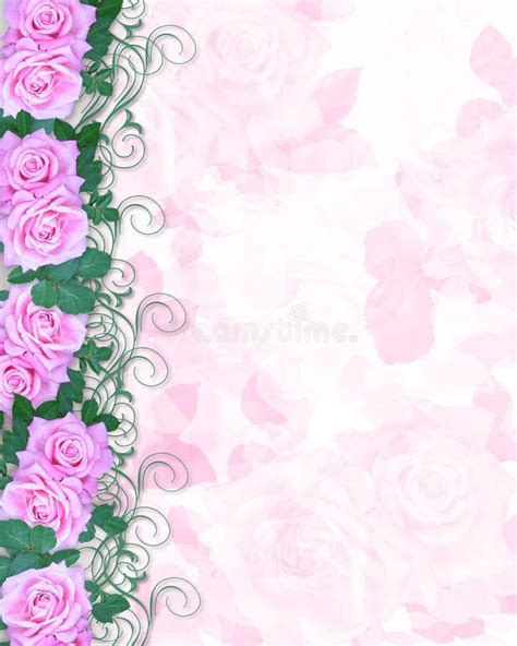 Wedding Invitation Pink Roses Stock Illustration Illustration Of