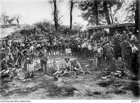 The Band Of The 38th Battalion Practising During A Period In Reserve