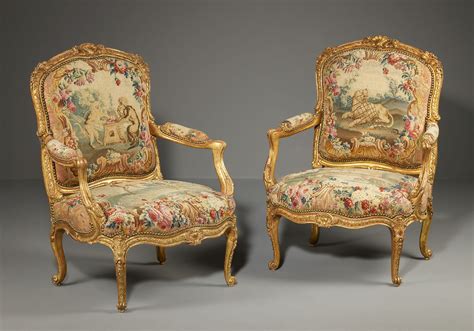 Pair Of Louis Xv Gilt Wood Armchairs From The Waterford Suite Jean