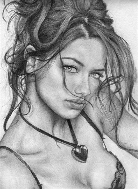 Adriana Lima By Arianna Priola Female Face Drawing Pencil Drawings Of Girls Woman Face