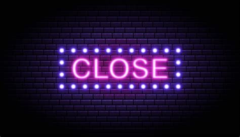 Premium Vector Close Neon Sign On Wall