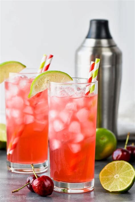 Cherry Lime Vodka Tonic Shake Drink Repeat Recipe Cherry Vodka