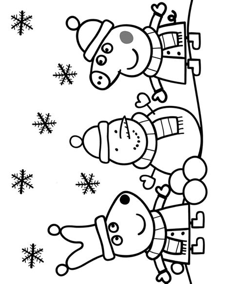 13 peppa pig printable coloring pages for kids. Peppa, Suzy and snowman coloring page - Topcoloringpages.net