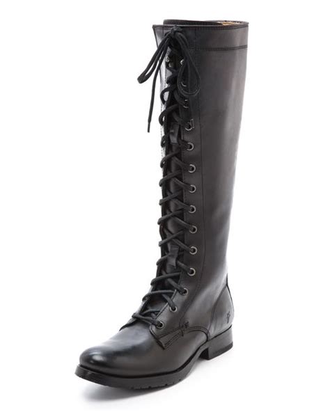 Frye Melissa Tall Lace Up Boots Black Lyst
