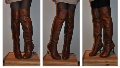 New Shoes Zara Tan Leather Thigh High Boots Shoeperwoman