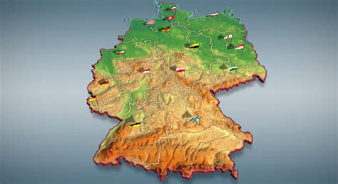 Németország Közigazgatási Térképe 3d Modell Mozaik Digitális