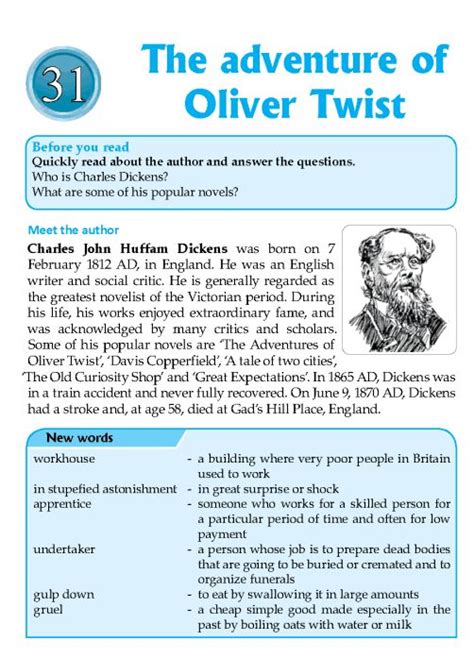 The Adventure Of Olver Twist Is Shown In This Text Box Which Includes