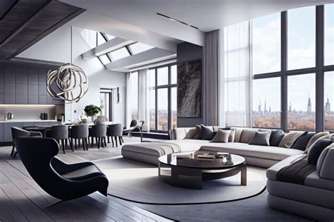 Premium Ai Image Luxury Penthouse With Panoramic View Of The City