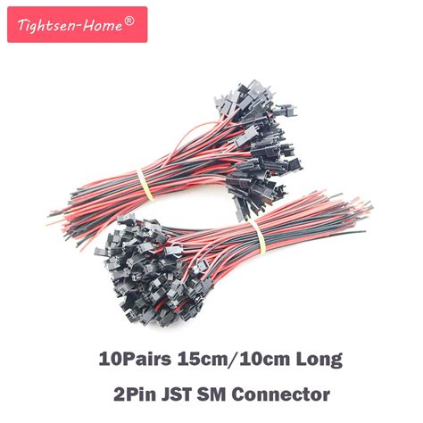 Promotion 10pairs 15cm 10cm Jst Sm 2pins Plug Male To Female Wire