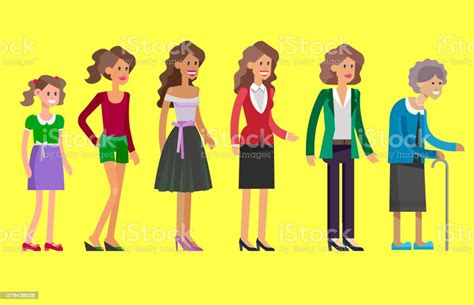 Generations Woman All Age Categories Stock Illustration Download