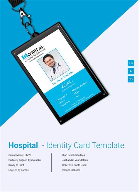 Hospital Id Card Template Professional Template Examples