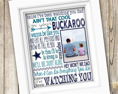 Father's day is a time to celebrate both the fathers and father figures in our lives. Printable Song Lyrics Art ~ Father's Day Gift ~ Birthday ...